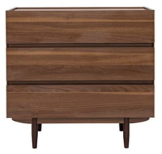Miliboo Commode Finition Bois foncé Noyer 3 tiroirs L80 cm SANAA