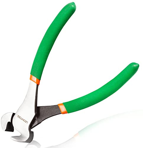 LEONTOOL Endschneidezange 17,8 cm Endzange Zange Nagelentferner Werkzeug für Nagelziehen Draht Drehen und Schneiden Heftklammerabzieher Zimmermannswerkzeuge mit PVC-Griff
