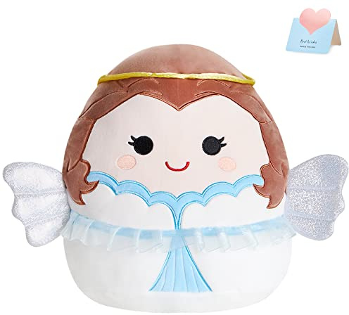 BSTAOFY Cute Angel Soft Plush with Wings & Halo Collection Squishy Angel Stuffed Animal Valentines Cushion Christmas Holiday Birthday Gifts for Kids, 12’’