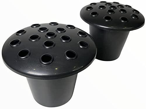 Insertos conmemorativos para jarrón de tumba (juego de 2) – Macetas resistentes para tumbas – Soportes para flores de tumba para cementerio – Macetas para lápida, soportes para flores de tumba (negro)