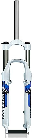 ZFF MTB Federgabel 26 Zoll Mountainbike Vordergabel 100 Mm Federweg Mechanische Gabel Aus Aluminiumlegierung 1 1/8 Schulterkontrolle QR 9mm Scheiben-/V-Bremse (Color : White 26in, Size : Blue)
