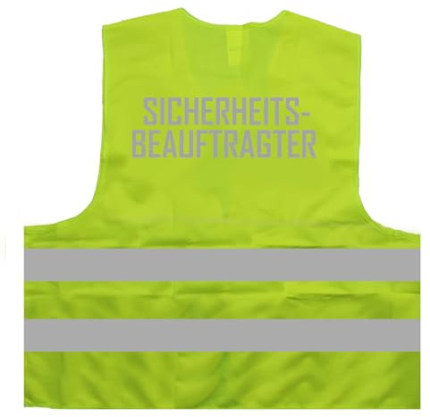 Sicherheitsbeauftragter 2-Zeilig Warnweste BZW. Signalweste mit reflektierendem Aufdruck - Größe S/M, gelb
