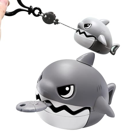 Tiuxiu Porte-clés extensible pour enfant - Motif requin - Pour lanière, trousseau de clés, porte-clés et porte-clés - Pendentif de sac