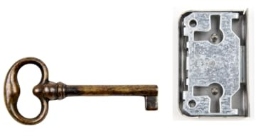 Holzando Möbelschloss 02.0022 mit Schlüssel 3011 - Dornmaß 15mm - Halmlänge 45mm