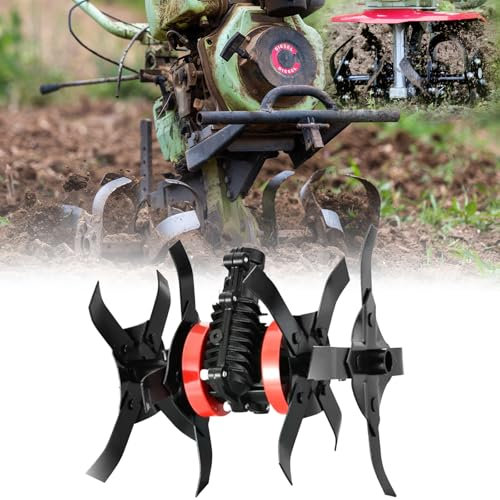Roue Outils Cultivateur, Désherbeur Jardin 2 en 1 Ameublisseur Sol Roue Travail Profondeur Accessoires Tondeuse Gazon 6 Griffes Tondre Desserrer Creuser Tranchées Accessoires Tondeuse Gazon Jardinage