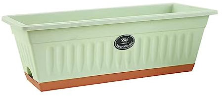 tuwiwol Blumentöpfe rechteckige Box Gemüseanbau Pflanzbehälter Pflanzkorb Pflanzgefäß für Balkon Zuhause im Freien, Grün