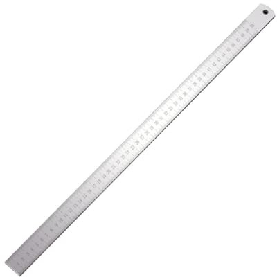 50 cm Edelstahl-Lineal mit Zoll-/metrischer Skala, 5 mm dick, ideal für Zeichnungen, Architektur, Ingenieurwesen und Kunst
