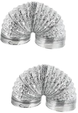 2st Dunstabzugshaube Auspuffrohr Luftführungsschlauch Trockner Entlüftungskanal Schiffsschlauch Einziehbarer Schlauch Bootszubehör Marine Schornsteinkappe Silver Aluminiumfolie jojofuny
