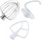 Accessoires 3 Pièces pour KitchenAid 4.5-5 Quart à Tête Inclinable Mélangeur sur Socle Artisan & Classic Series par MMOBIEL – Aluminium K45 Fouet, Batteur Plat, Crochet à Pâte, Passe au Lave-Vaisselle