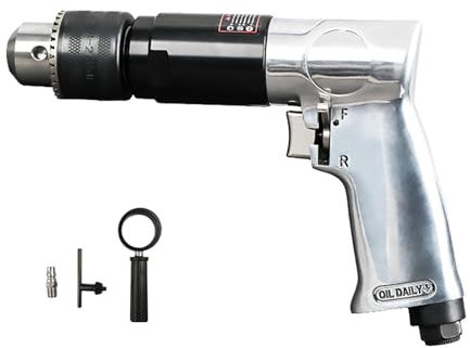 Amagogo Druckluft-Bohrmaschine, 1,27 cm, umkehrbare Rotation, hohe Geschwindigkeit, 700 U/min, professionelles Bohrwerkzeug, Spannfutter,