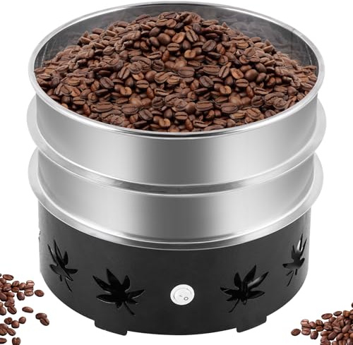 YUCHENGTECH 500g Raffreddatore per caffè in Grani con 2 Setacci per Raffreddare Rapidamente i Chicchi di caffè e Rimuovere Le Bucce dei Chicchi 220V