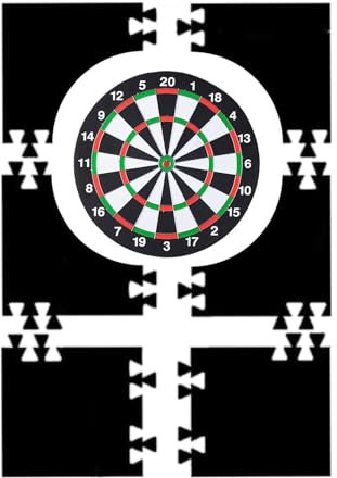 Sionhiuo Dartboard Wandschutz, Dart Ziel Schutzring, Dartboard Surround Wandschutz, Leichte Dartscheiben Rückseite, bro-jaq Dartscheiben Umrandungs Wandschutz, 6-teiliger Gespleißter Wandschutz