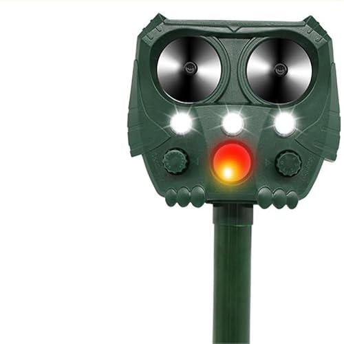 Repellente per gatti da giardino, spaventapasseri solari per gatti, repellente per animali ad ultrasuoni, deterrente impermeabile per gatti con sensore di movimento PIR e 5 modalità di regolazione