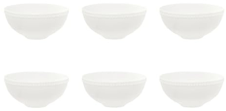 Secret de Gourmet - Lot de 6 Bols en Porcelaine Perle 50cl Blanc
