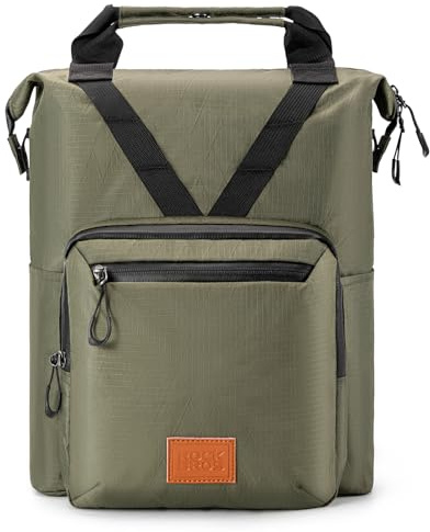 ROCKBROS Fahrradlenkertasche für Brompton, mit Schultergurt und Tragegriff | Lenkertasche für Faltrad, Multifunktionale Fahrradtsche Rucksack für Pendeln Alltagleben Radtouren Grün
