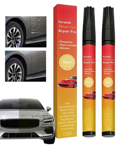 2PCS Car Scratch Remover Pen,Scratch Minimizer Pen for Cars - Concealer Paste,Anti Scratch Magic Repair Fills Scratch Marks,Car Paint Scratch Repair,Black Scratch Remover Car,Black Car Polish