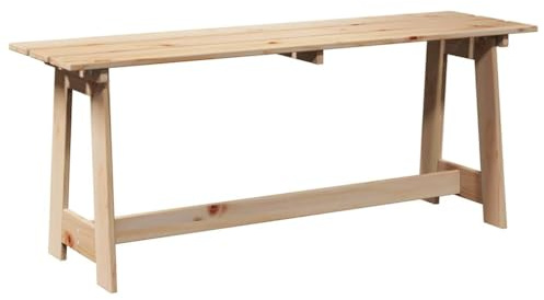 vidaXL Bank Outdoor Natur 119 x 37 x 47 cm Massives Kiefernholz | Diese Bank ist aus solidem Kiefernholz gebaut und hält jedem Wetter stand,