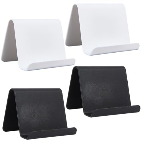 craspire 4 Stück 2 Farben Schwarz Weiß Visitenkartenhalter Aus Acryl Schreibtisch Tragbar Vielseitig Namenskarten Telefonständer Organizer Konferenzen Desktop Display Für Ausstellungen Männer Frauen