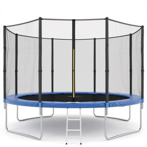 VELORIX Trampolin Sicherheitsnetz Ersatz, Schweres PE-Material UV-beständig & Reißfest, 6 Polhüllen mit Reißverschluss, Wetterfestes Sprungmatten-Netz (Ohne Stangen) (Black,13FT(396cm) - 8 Poles NET)