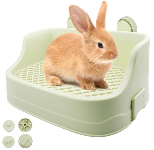Inodoro de conejo con cajón extraíble: LEKEFETO Conejo, Jaula de Conejo, Inodoro para gatos, Pequeños Animales, para conejos, cobayas, hámster, chinchillas, hurones - Verde