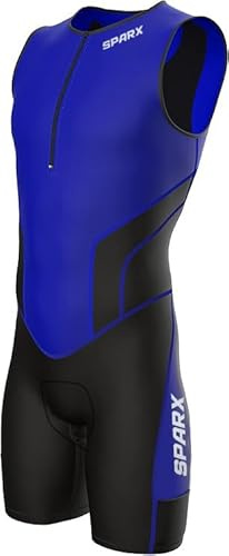Sparx X Triathlon Suit Men Racing Tri Cycling Skin Suit Bike Swim Run (Royal Blue, 2xL)