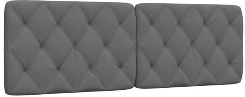 Qnhdfrt Kopfteil für Bett 160 cm Dunkelgrau Modernes Wandkissen mit Rautensteppung Bequeme Rückenlehne aus Polyester für Schlafzimmer und Gästezimmer