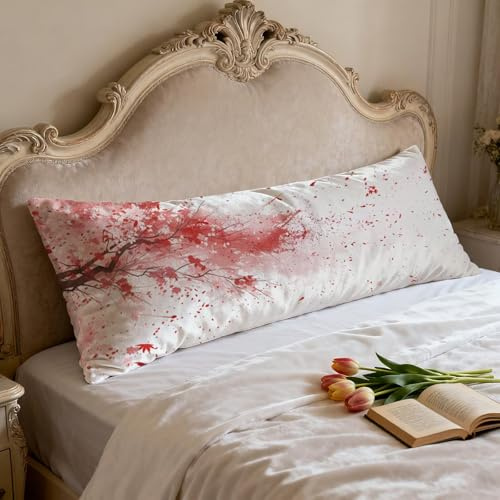 Seitenschläferkissen Bezug 120 x40 cm Baum Kissenbezug Rosa kopfkissen, Doppelseitig Drucken Samt Pillow Case, Body Pillow Kissenbezüge, Schwangerschaftskissen & Seitenschläferkissen 40 x 120 0p-56