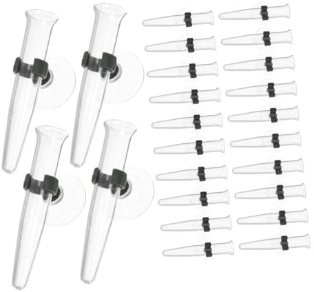 GANAZONO 24 pièces Tubes à Eau pour Tiges de Fleurs avec Ventouse Transparentes Tubes Floraux Réutilisables pour Conservation et Nutrition des Fleurs Adaptés à Diverses de Tiges pour