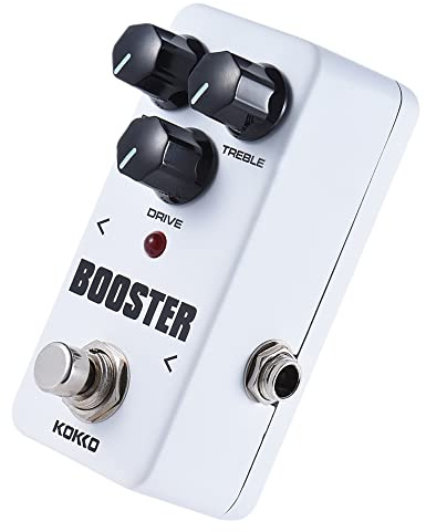 Fafeicy Mini Pédale Booster FBS2 avec égaliseur 2 Bandes, Adaptateur Secteur True Bypass, pour Pédale D'effets Looper