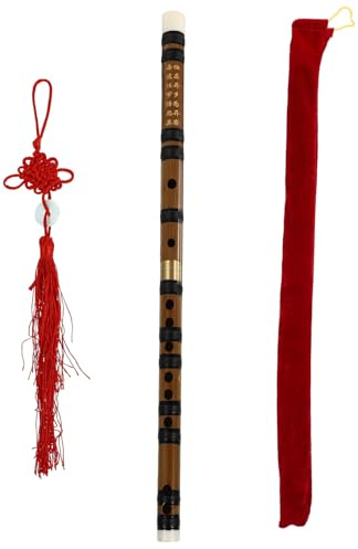 ABOOFAN 1 Flauta para Principiantes y Flauta Introductoria de Bambú con Acabado Pulido, Sonido Atractivo, Diseño Tradicional Chino, Adecuado para Estudiantes y Obsequio Educativo