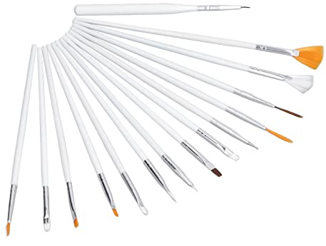 15Pcs Cookie Brushes Set | Soft Fibers & Comfortable Handles for Easy Maintenance | Complete Fondant/Sugar/Cake Decorating Tools Kit | DIY Baking & Painting Essentials