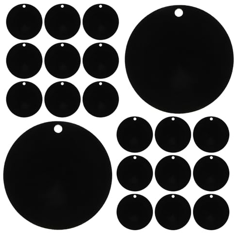 JOINPAYA 60 Piezas Discos Acrílicos Negros Redondos con Orificio para Llaveros Placas Acrílicas para Manualidades DIY Adornos Ligeros y Resistentes para Proyectos Creativos