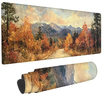 Tapis de Souris de Jeu, 800 x 300 mm XXL Tapis Souris Gaming Grand, Antidérapant Étanche, iExtended Long Clavier Mouse Pad XXL, Accessoire Bureau, pour Gamer, Ordinateur, PC (Forêt Paysage) i-677