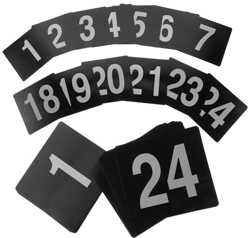 Veemoon Segnaposto Numerici per Tavoli da Ristorante in Pvc Doppia Faccia 1-50, Cartellini per Disposizione Posti a Sedere, Carte Numeriche per Matrimoni, Bar, Locali e Club, Dimensioni
