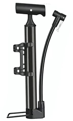 Qqmora Mountainbike-Pumpe, Langlebige Tragbare Mini-Standpumpe aus Aluminiumlegierung Zum Aufpumpen von Fahrradreifen, Geeignet für Mountainbikes, Rennräder, Citybikes, Schwarz