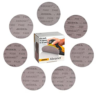 Mirka 9A-241-AP Abranet 6 Sanding Disc Assortment, 35 Pack