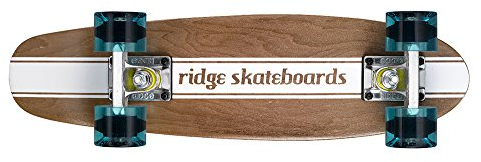 Ridge Maple Holz Mini Cruiser Number Four Skateboard, Clear Blue, MPB-22-NR4