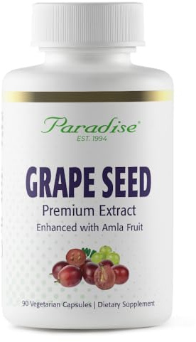 Paradise Herbs Grape Seed Extract, Active Whole Spectrum, Antioxidant, Vegan, Non GMO, Gluten Free, 90 Vegetarian Capsules