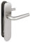 Amig - Juego de Manillas con Placa para Puertas - Mod. 4PX - 136 x Ø19 mm - Cuadradillo de 8 mm - Diseño Elegante y Sencillo - Acero inoxidable 18/8 Plateado Mate