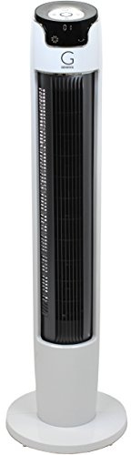 Genesis Powerful 43 Inch Oscillating Tower Fan with Max Air Quiet Technology and Remote, White (G5TOWERFAN)