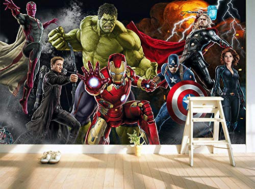 XCHBH Tapete Selbstklebende Tapete Wandbild (B) 400X (H) 280Cm Filmfigur Fototapete 3D-Tapete Wandbild Riesenstahl Kapitän Wandbild Junge Schlafzimmer Junge Schlafzimmer Kinder Dekoration Kunst