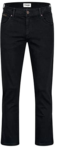 Wrangler Texas stretchjeans herrjeans normal passform autentisk rak, Svart överfärg, 36W x 36L