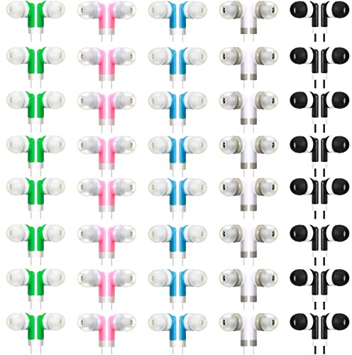 Konohan 100 Pack Kids Earbuds Wired Earphones Multipack Earphones Headphones for School Library Museum Classroom Students (Multicolor)