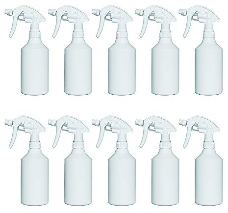 Uttex CHS 3AK Sprühflaschen 10 x 500 ml | Profi Leersprüher aus HDPE | Nachfüllbare Spray Bottles mit Strahl- & Nebel-Funktion | auslaufsicher, spülmaschinenfest, vielseitig einsetzbar