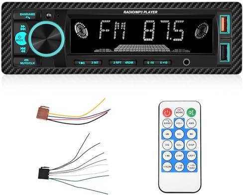Rimoody Car Radio Bluetooth Car Stereo Single Din 1 DIN Digital FM Audio Music Stereo Car Mp3 Radio Player USB/SD/AUX-IN In-Dash Unit