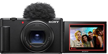 Sony Vlog Camera ZV-1 II | Fotocamera digitale (Schermo Vari-angle per vlogging, obiettivo zoom grandangolare, video 4K, microfono multidirezionale) Nero (Rinnovato)