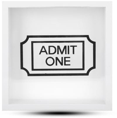 Caja de Sombra de boletos, Caja de Almacenamiento de Memoria con Marco de Fotos con Ranura 20x20 cm / 7,9 x 7,9 Pulgadas Caja de Sombra de Archivo Marco de Caja de boletos para (Estilo de Letra)