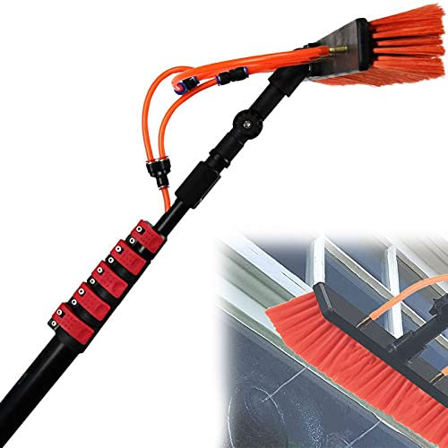 JYVDGGKKW Poste Limpiacristales Kit Limpiacristales Cepillo Telescópico Alimentado por Agua Equipo Extensible Poste de Limpieza para Camiones Limpieza de Ventanas Paneles Solares y Fotovolta