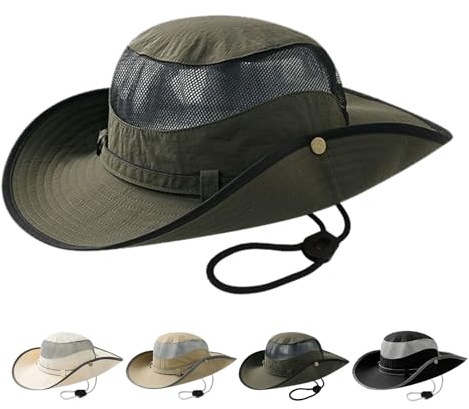 AYPOW Chapeau de Soleil Unisexe Protection Solaire - Pêcheur Pliable Large Bord, Seau Léger Respirant Boonie de Safari pour Femme Homme en Été