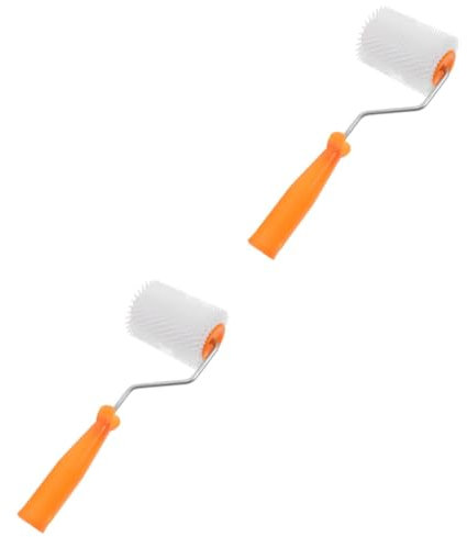 Vaguelly 2 Stück Werkzeug zum Entfernen von Blasen Spitze selbstnivellierende Stachelwalze Gips handwerkzeug Entlüftungswerkzeug Pinselrolle selbstnivellierender Estrich mit Spikes Plastik